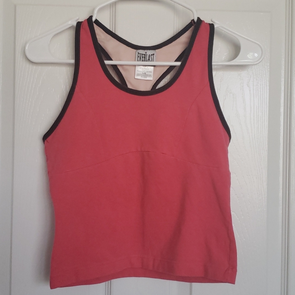 Workout crop top tank w/ built in bra